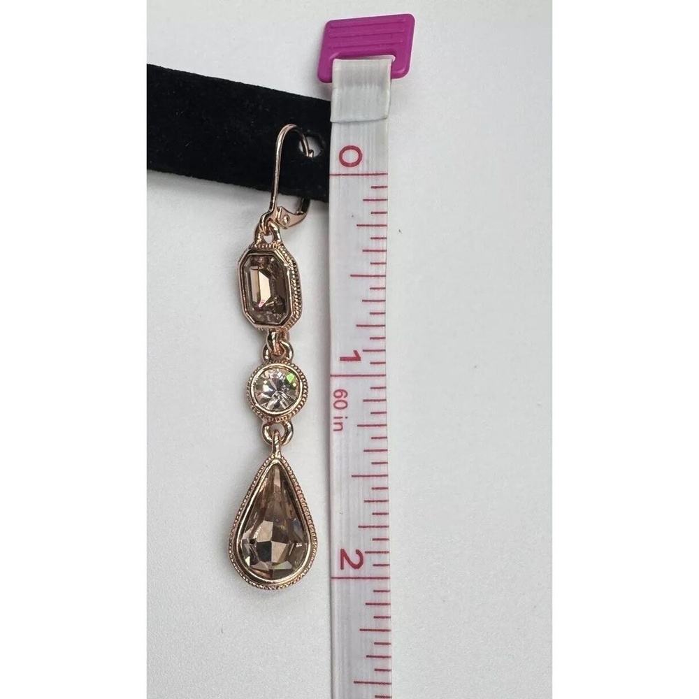 Givenchy Rose Gold Tone Parure Crystal Y Drop Necklace Bracelet Dangle Earrings - Picture 5 of 16